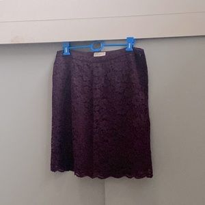 Burgundy lace overlay skirt